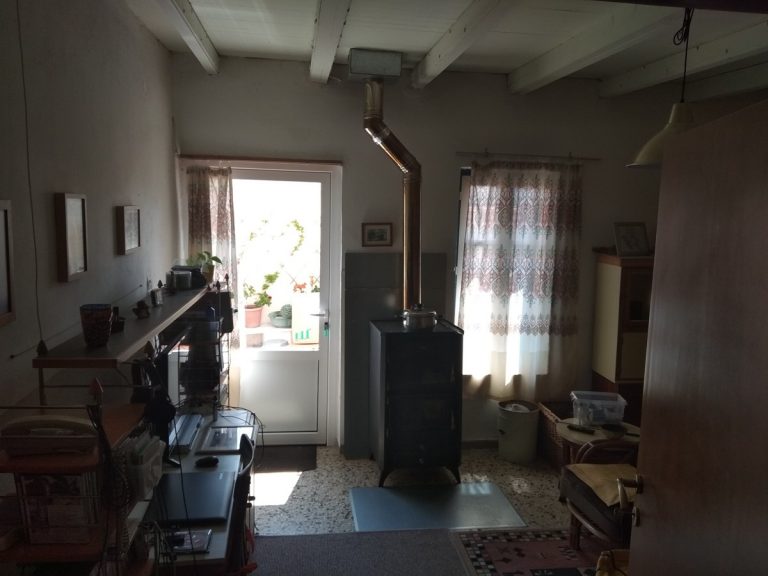 Stone house for sale Chania area external stove