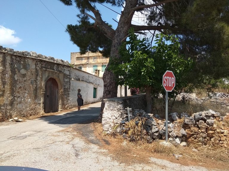 Stone house for sale in Apokoronas street view