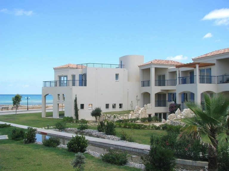 Seafront apartment for sale in Platanias Chania Crete external building ch115
