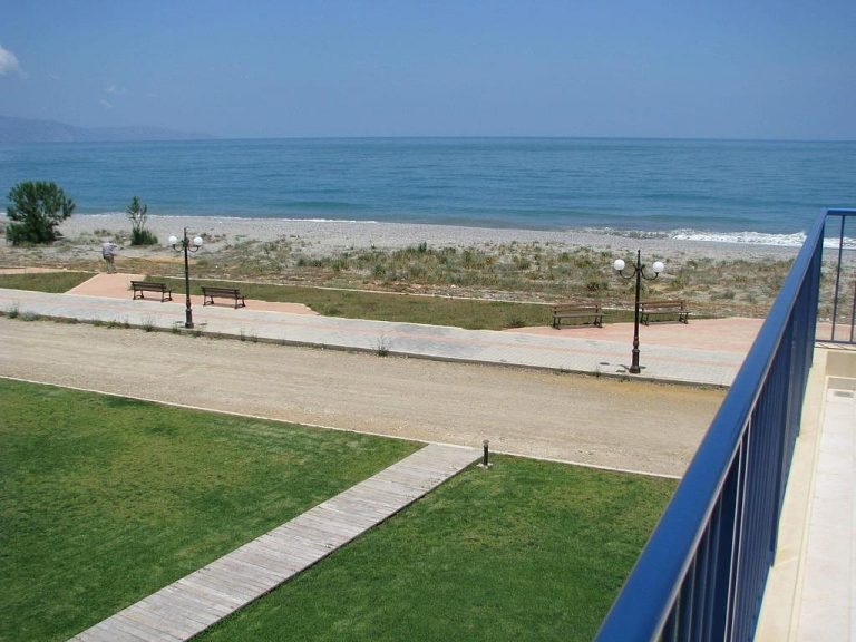 Seafront apartment for sale in Platanias Chania Crete views from veranda ch115