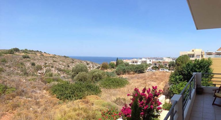 apartment for sale in akrotir crete balcony view