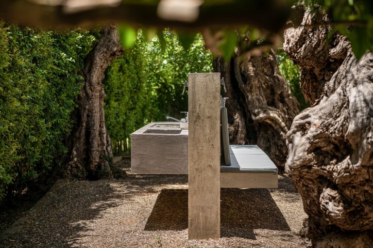 villa for sale in chania ch138 concrete barbeque area