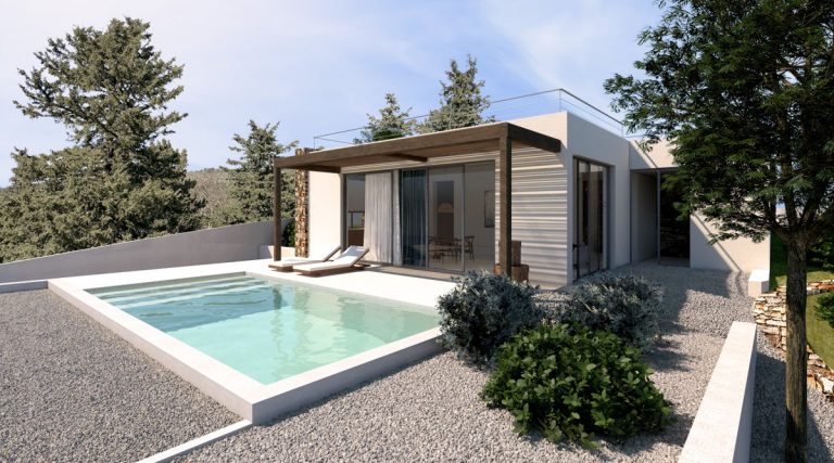 villas for sale selia chania kh170 pool and plants