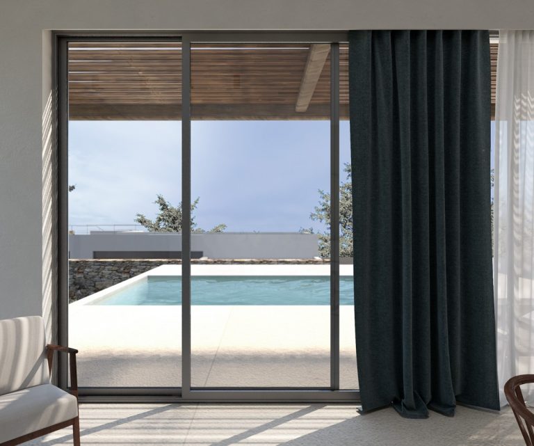 villas for sale selia chania kh170 pool view from living room