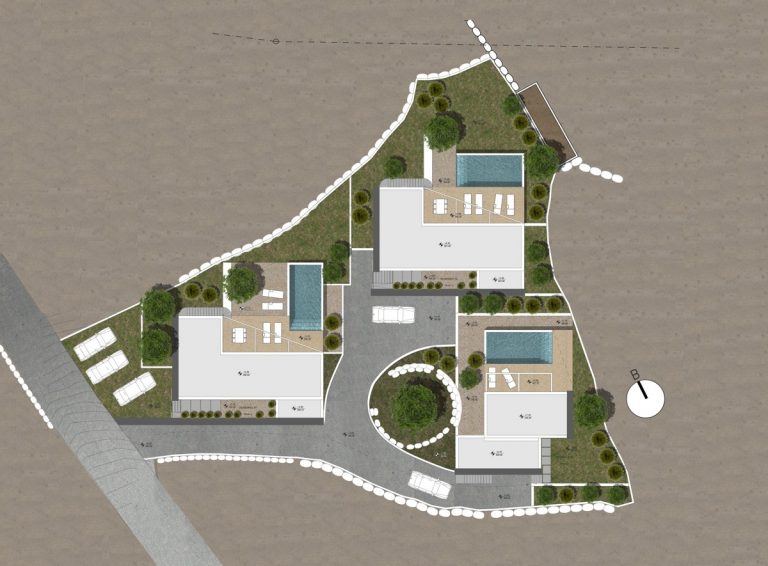 villas for sale selia chania kh170 plan of three villas