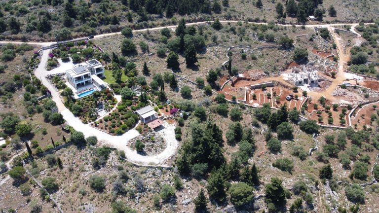 drone photo of plot for sale in apokoronas
