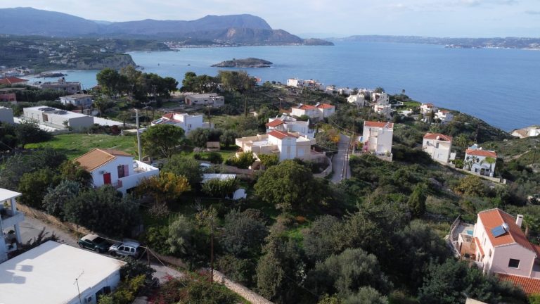 Aerial drone view of the area showcasing panoramic sea and mountain views