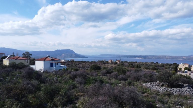 Sea and mountain views from the piece of land for sale in Crete