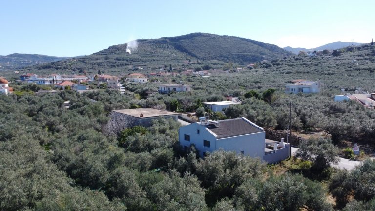 Aerial Photo of Property with Mountain and Green Landscape in Chania