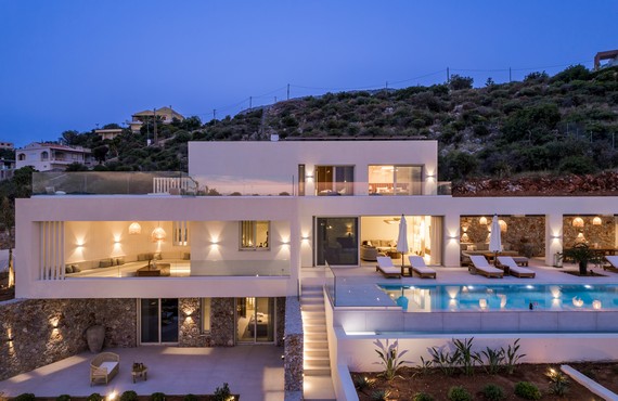 luxury villa with infinity pool in chania crete
