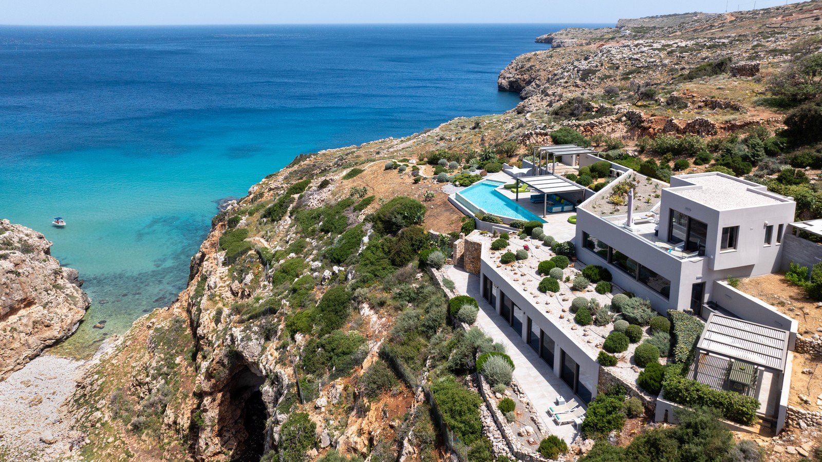 Modern beachfront villa in Chania Crete