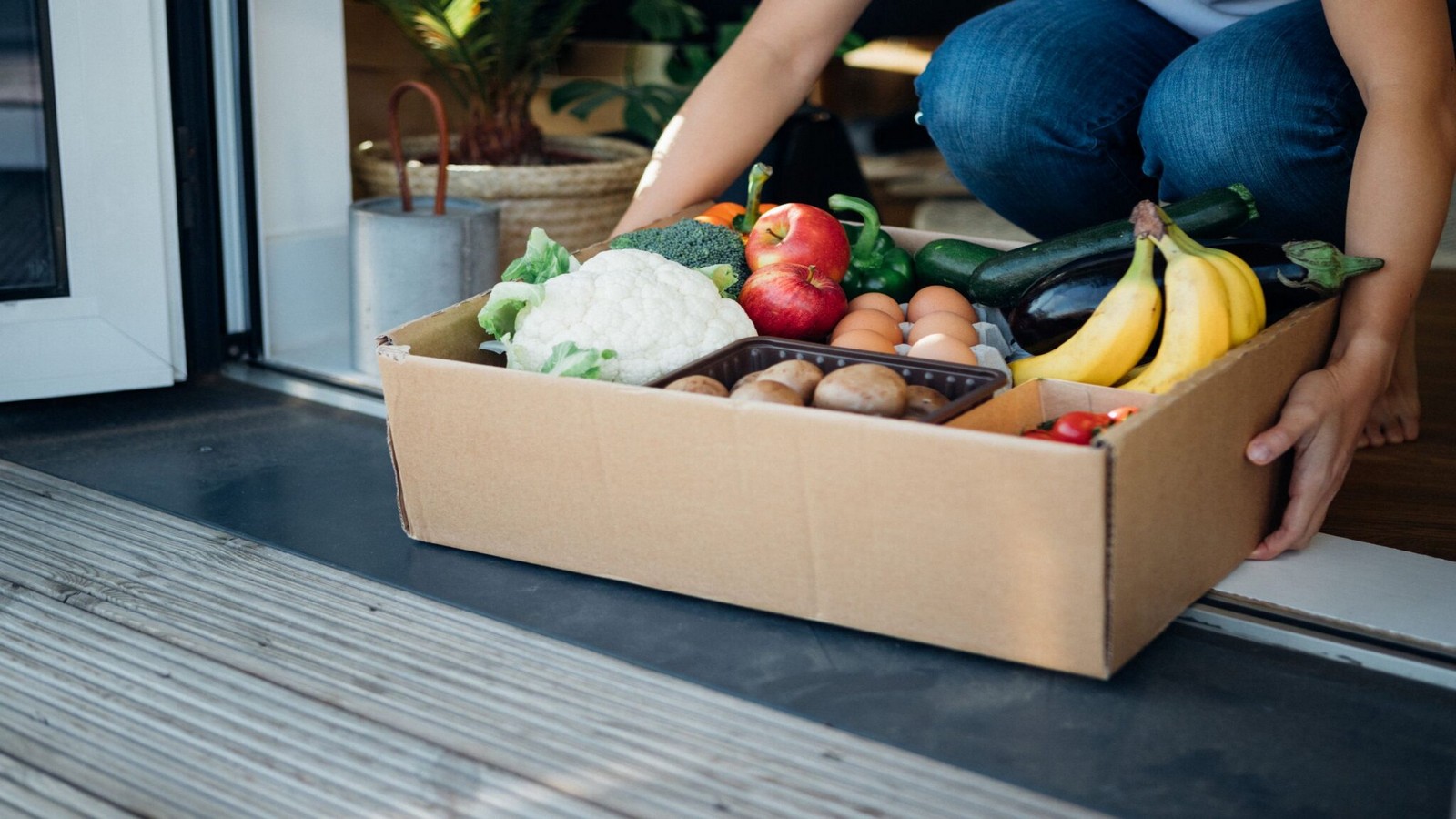 Pre-stocked groceries prepared in the kitchen of a luxury villa in Crete.