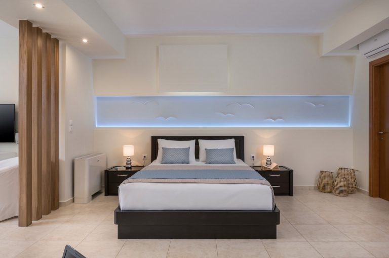 Modern double bedroom in Afrata, Crete
