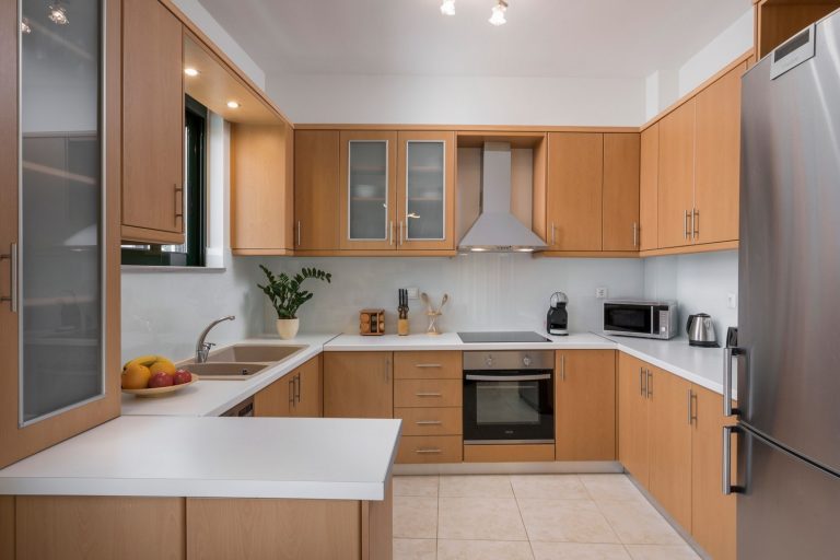 Spacious kitchen in property for sale in Afrata