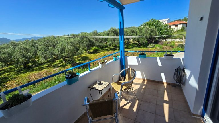 Balcony with coffe table and stunning views of the surrounding area