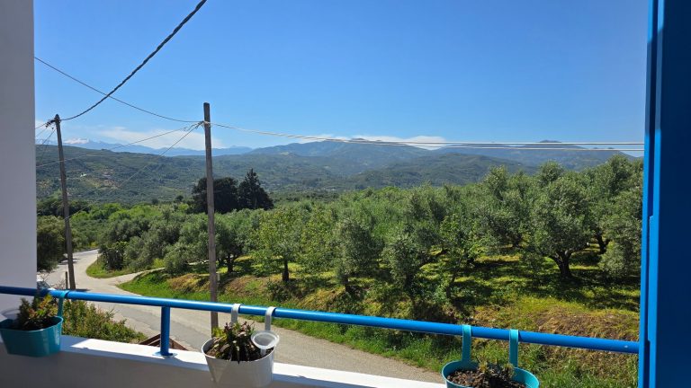 Mountain views from the balcony of the upper floor