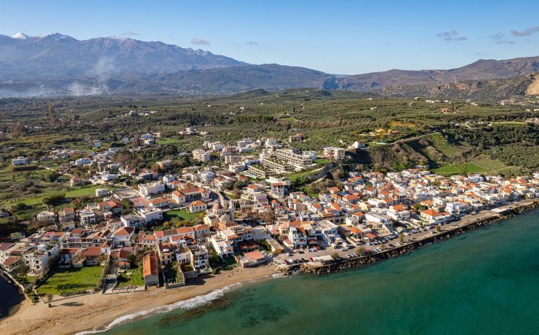 Aerial drone photo of Kalyves village, Apokorona