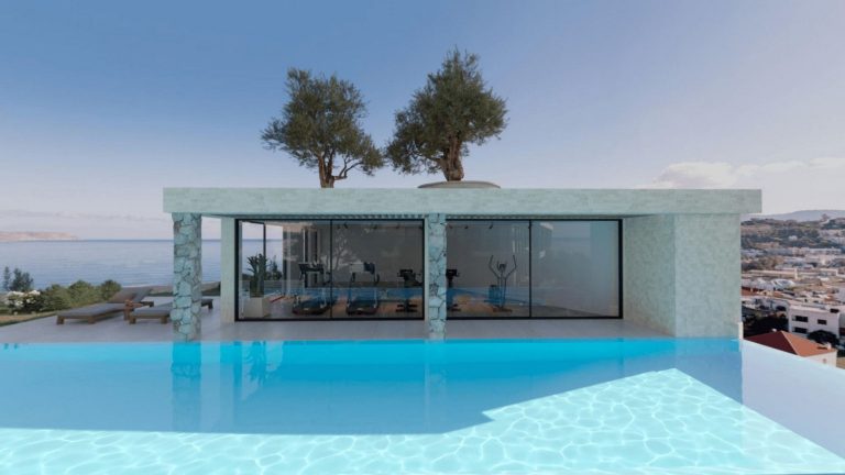Modern gym facility render, new development Kalyves Apokoronas