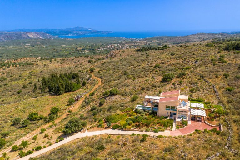 Bird’s-Eye View Villa Set Among Countryside with Sweeping Sea Views
