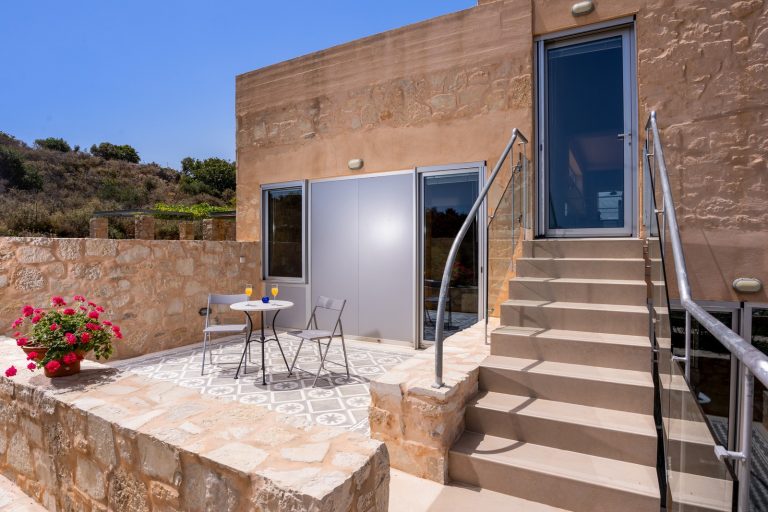 Stunning Exterior of a Private Villa Overlooking the Cretan Landscape