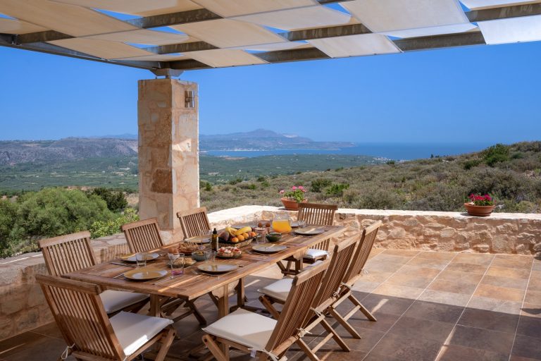 Panoramic Sea and Mountain Views from This Beautiful Cretan Villa