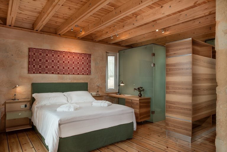 Peaceful Bedroom with Warm Wood Details and Beautiful Scenic Views