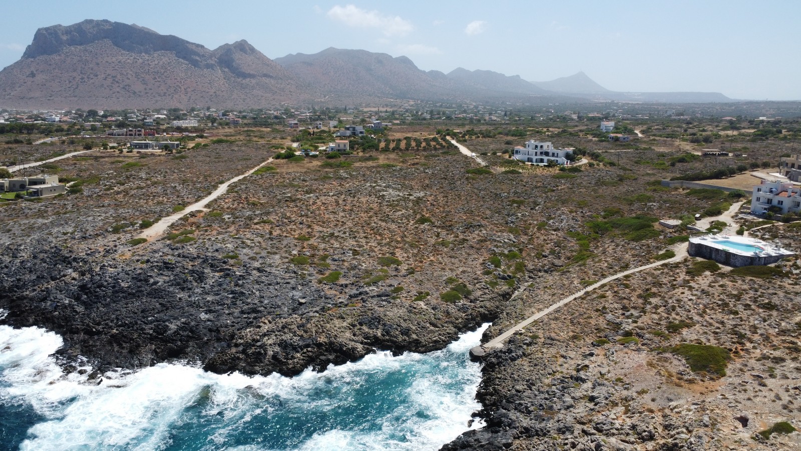 aerial perspective of the plot Chorafakia coastline.